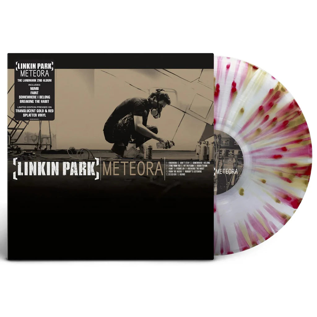 Linkin Park Meteora Limited Edition Gold & Red Splatter Vinyl LP Record - Collector's Item for Music Enthusiasts & Perfect Gift for Rock Fans