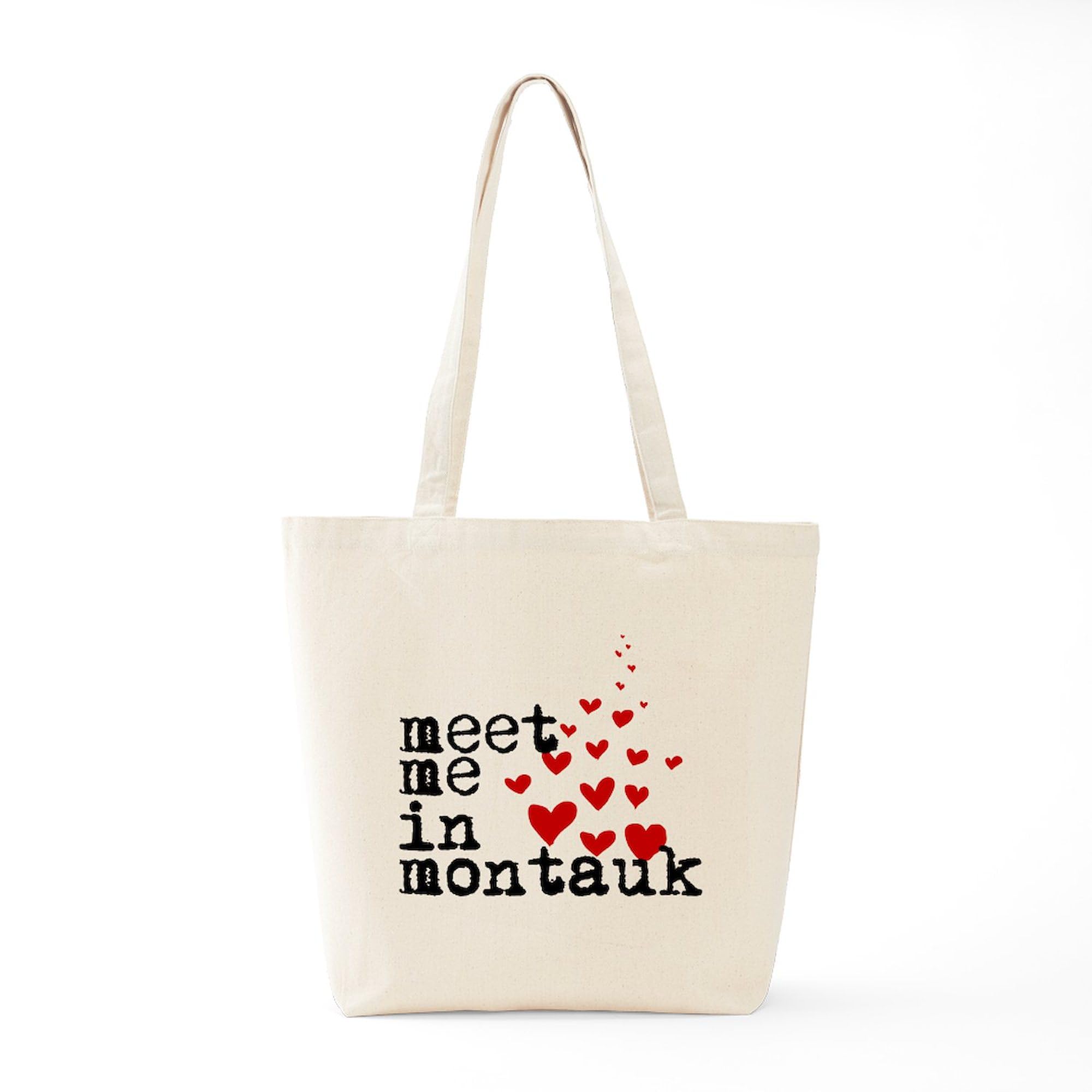 Meet Me In Montauk Tote Bag - Natural Canvas Reusable Shopping Bag for Beach, Groceries & Daily Use | Eco-Friendly Cotton Tote with Stylish Design