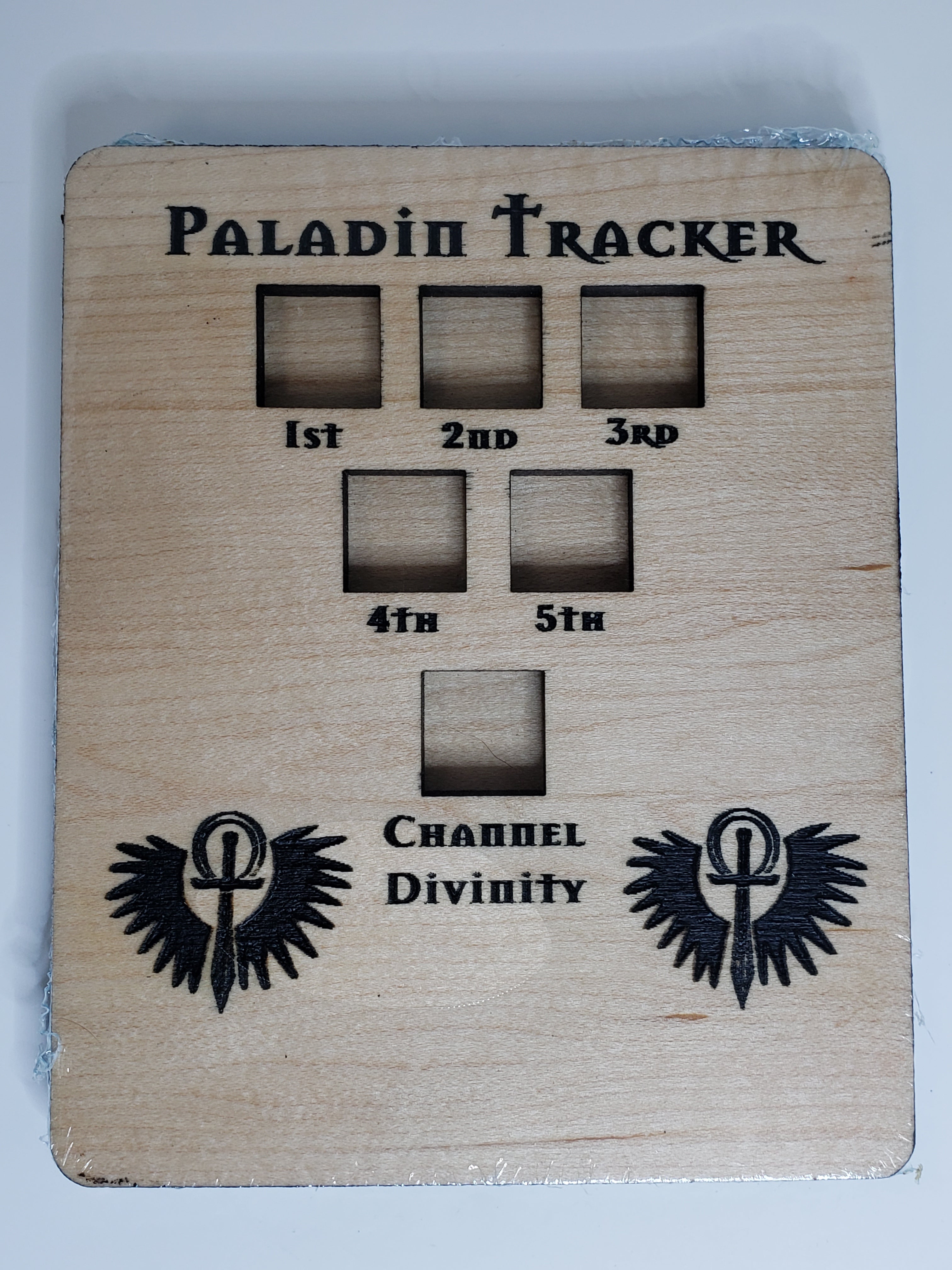 5e Hardwood Character Cards - Paladin Tracker in Premium Maple Wood | D&D RPG Accessories for Dungeon Masters & Players | Game Night Essentials
