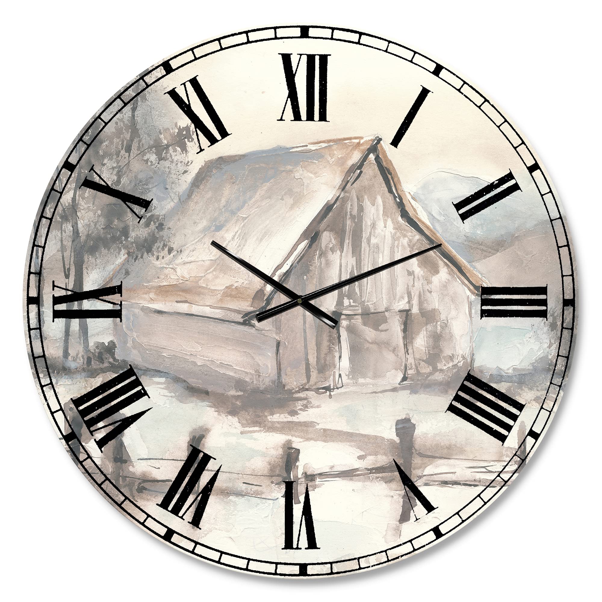 Farmhouse Barn Grey VII Wall Clock - Rustic Home Decor for Bedroom, Bathroom, Office & Living Room | Perfect for Country Style Interior Design & Gift Giving