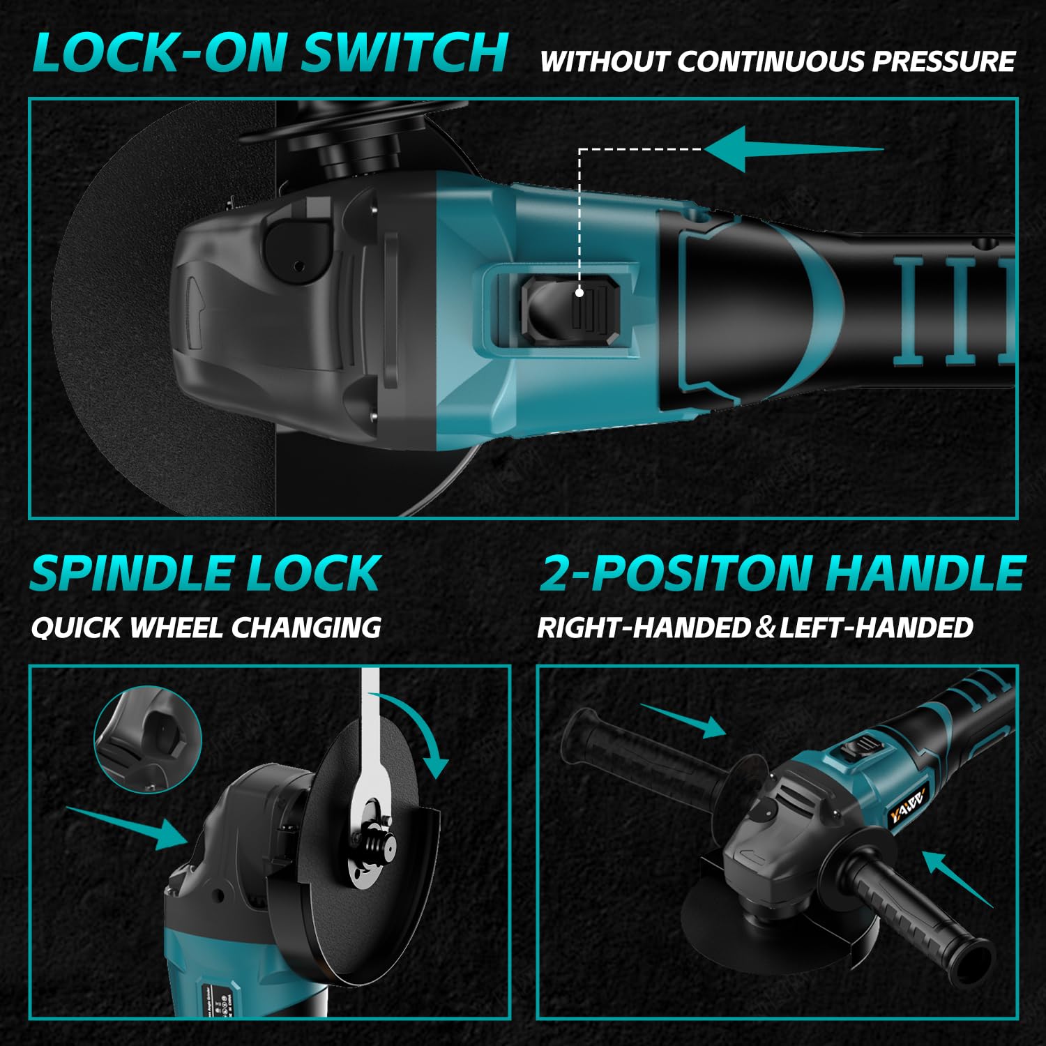 **Makita 18V Cordless Angle Grinder - 3 Speed Adjustable Brushless Motor, 8500 RPM, 5/8''-11 Spindle, Compatible with 4-1/2'' Wheels for Cutting & Grinding (Battery Not Included) - Perfect for Metalwork, Woodworking & DIY Projects**