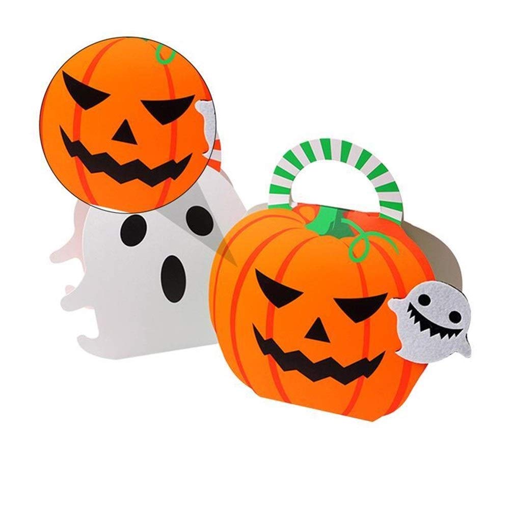Halloween Candy Treat Baskets - 10 Pack Ghost Pumpkin Paper Candy Bags for Kids, Party Favors & Trick or Treat - Perfect for Halloween Party Decorations, Classroom Treats & Gift Wrapping