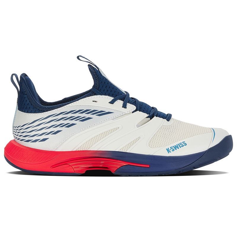 K Swiss SpeedTrac Men's Tennis Shoes - White & Blue Athletic Shoes for Men | Perfect for Tennis, Running & Casual Wear