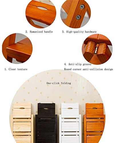Multifunctional Folding Wooden Step Stool - Creative Home Stool for Kitchen, Bathroom & Office Use (Wood Color, Size TW)
