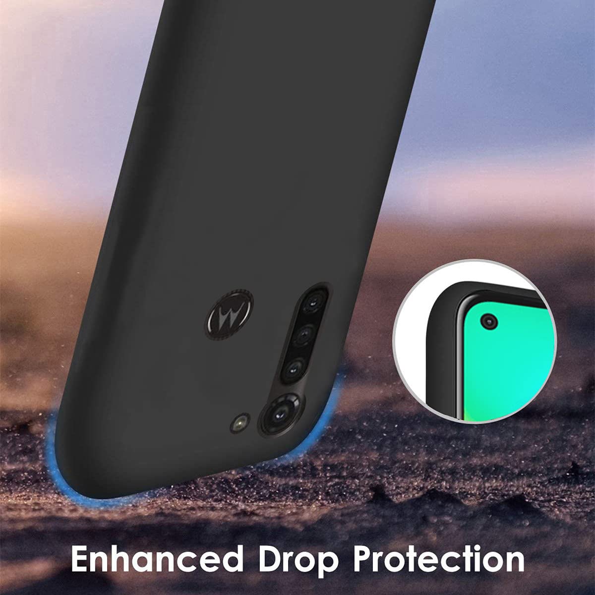 Styletify Custom Phone Case for Moto G8 Power - Personalized Picture Shockproof Silicone Cover, Soft Candy Design Protective Case (Black) - Perfect Christmas Birthday Gift for Family & Friends