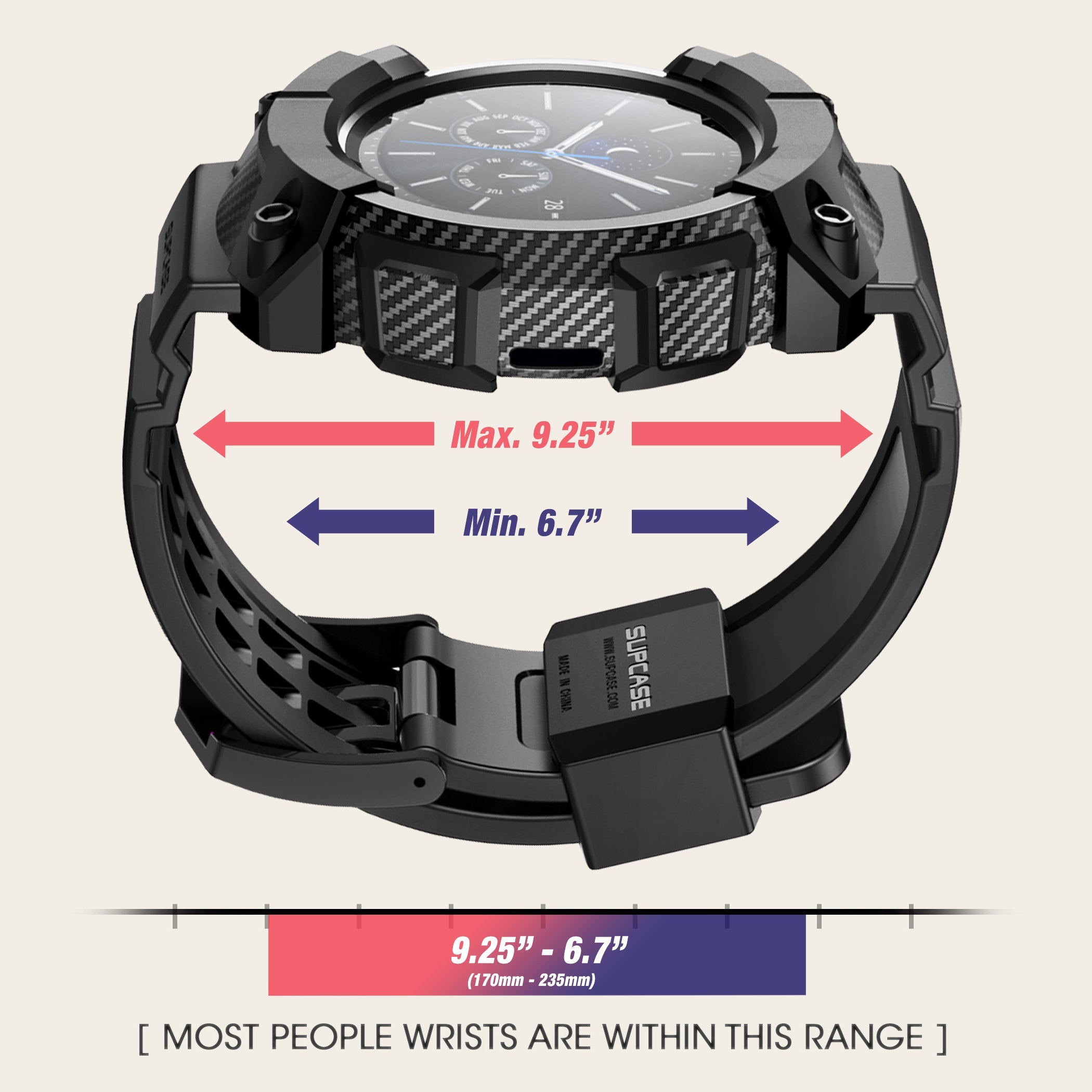 Samsung Galaxy Watch Active 2 44mm Case with Unicorn Beetle Pro Band - Black Smartwatch Protective Cover for Men & Women | Perfect for Running, Swimming & Outdoor Activities