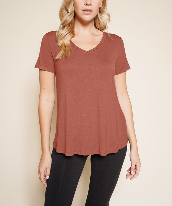 Eco-Friendly Bamboo Classic V-Neck T-Shirt for Women - Soft & Breathable Casual Wear - Perfect for Yoga, Travel & Everyday Comfort