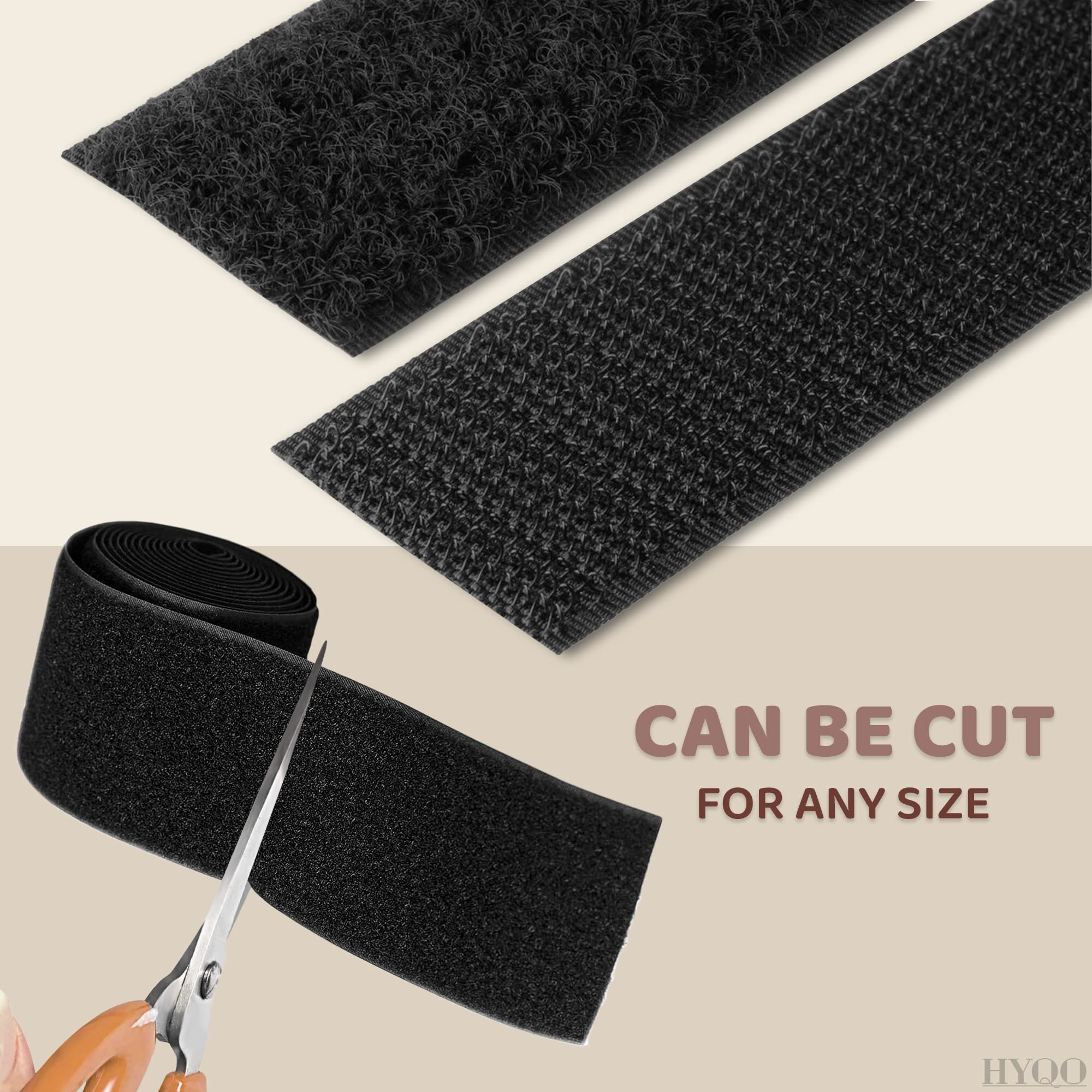 Heavy Duty Hook and Loop Tape Strips 4x12 Inch - Industrial Strength Velcro for Sewing Clothes & Fabric - Nylon Hook and Loop Straps for DIY Projects, Crafts & Home Organization