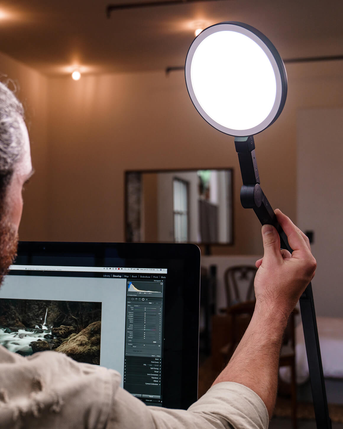 Lume Cube Edge Light 2.0 White LED Desk Lamp - Adjustable Brightness USB-Powered Lighting for Home Office, Photography, Video Conferencing & Study