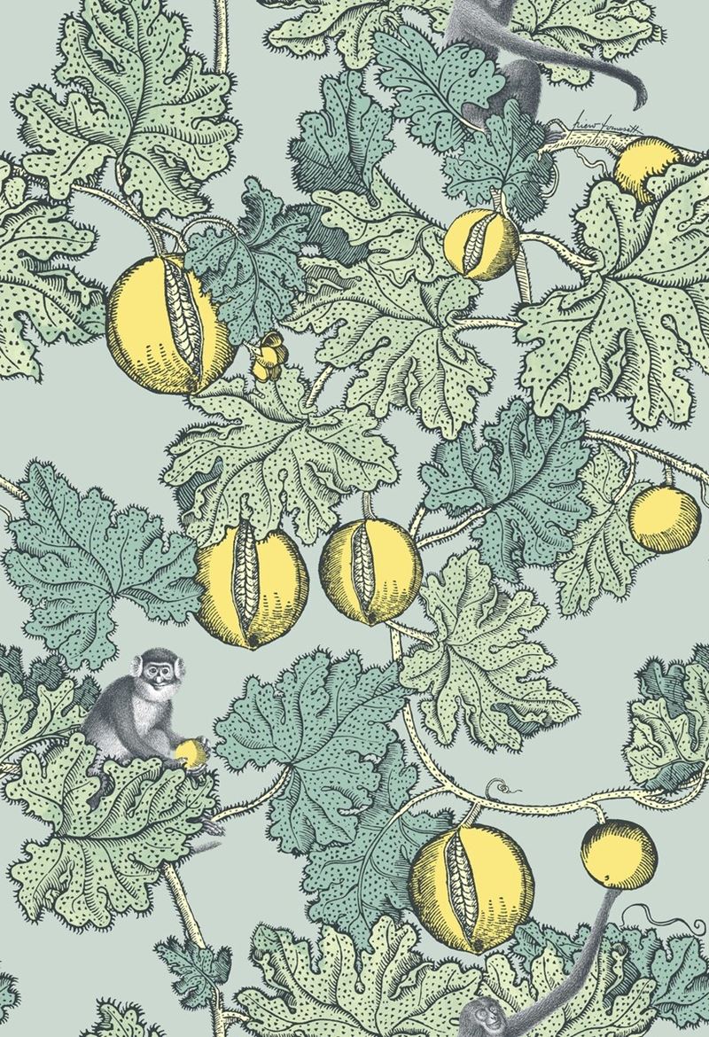 Cole & Son Wallpaper - Frutto Proibito, Seafoam & Lemon Print (114/1002) | Premium Peel & Stick Wallpaper for Living Room, Bedroom & Nursery Decor