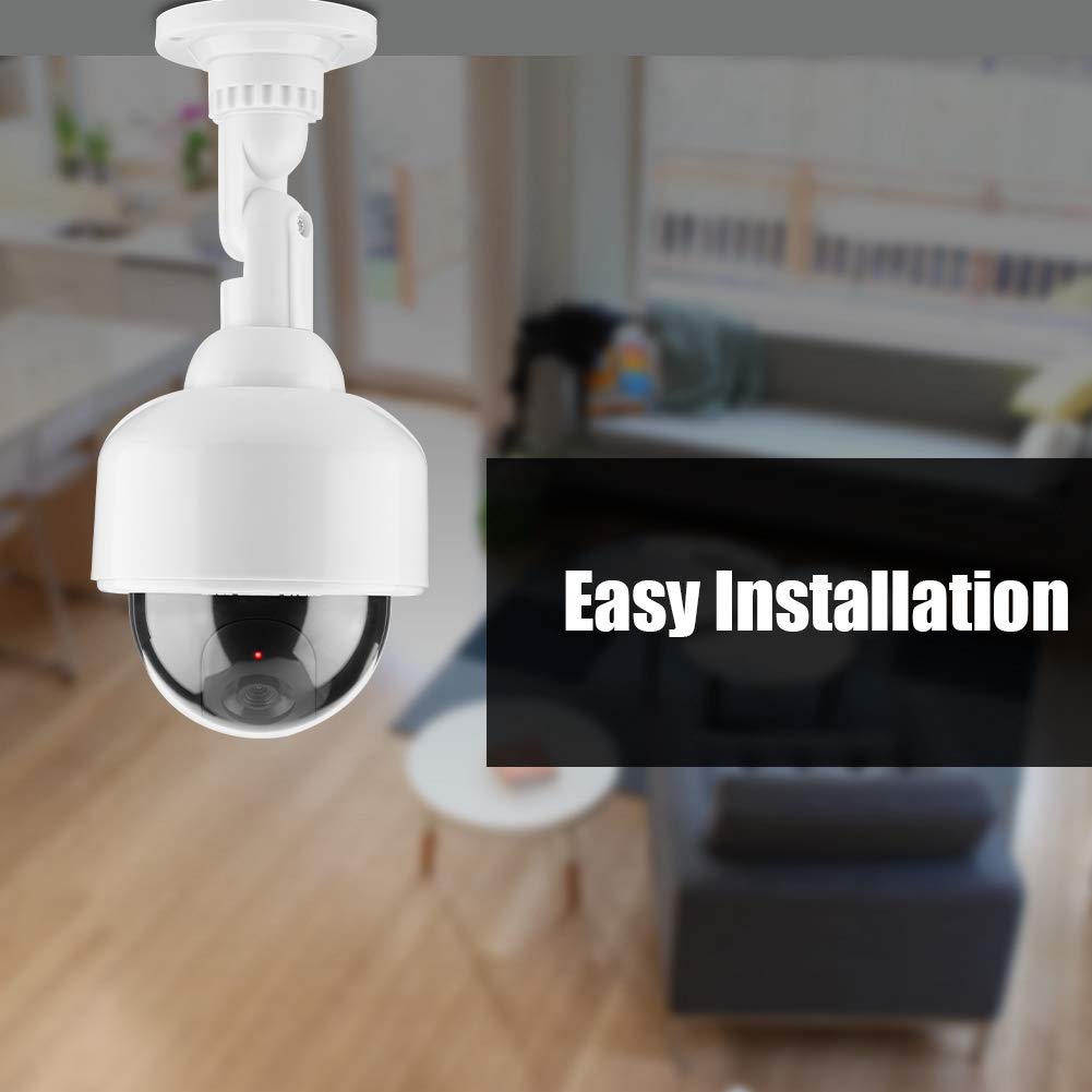 Tosuny Fake Security Camera with Blinking LED - Indoor/Outdoor Waterproof Dummy Dome CCTV Surveillance Camera, 360° Rotation | Home & Business Deterrent for Theft Prevention