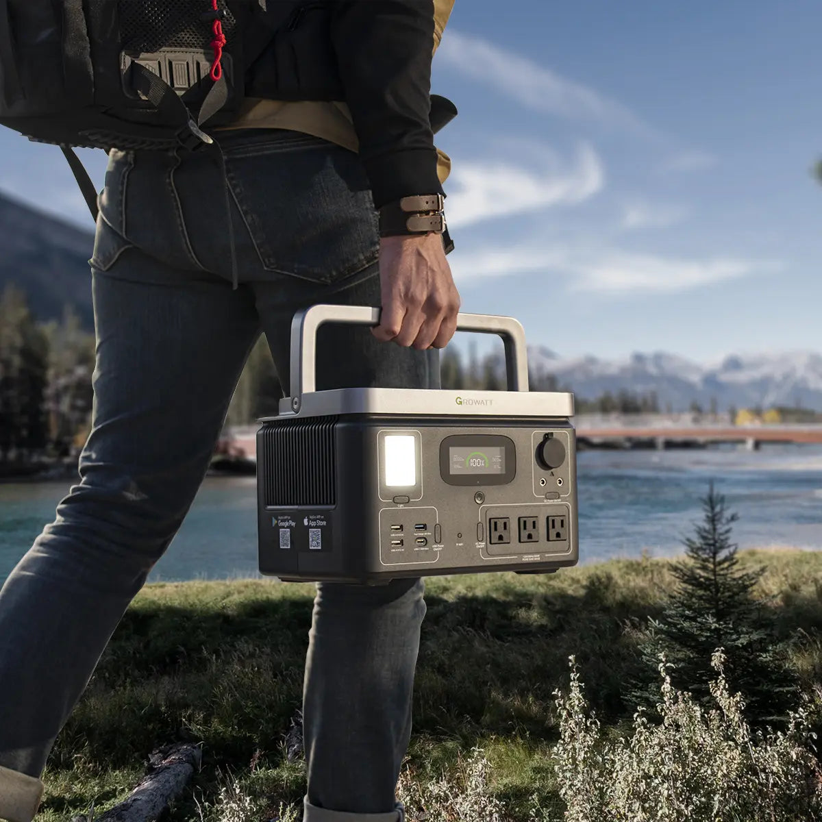 Growatt VITA 550 Portable Power Station 550W Solar Generator - Emergency Backup, Outdoor Camping, RV Travel & Home Use - Reliable Off-Grid Power Supply for CPAP, Phones, Laptops