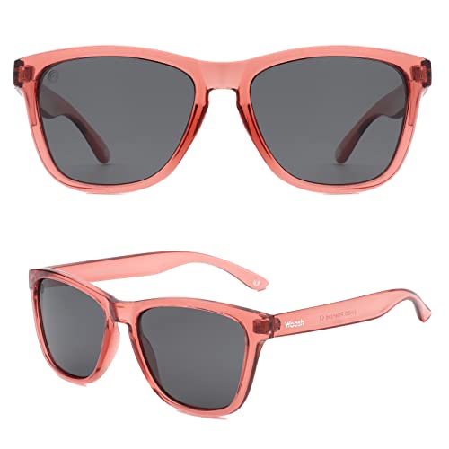 Gray Lens - Translucent Pink Rose Gold Frame (Bocas Driftwood)