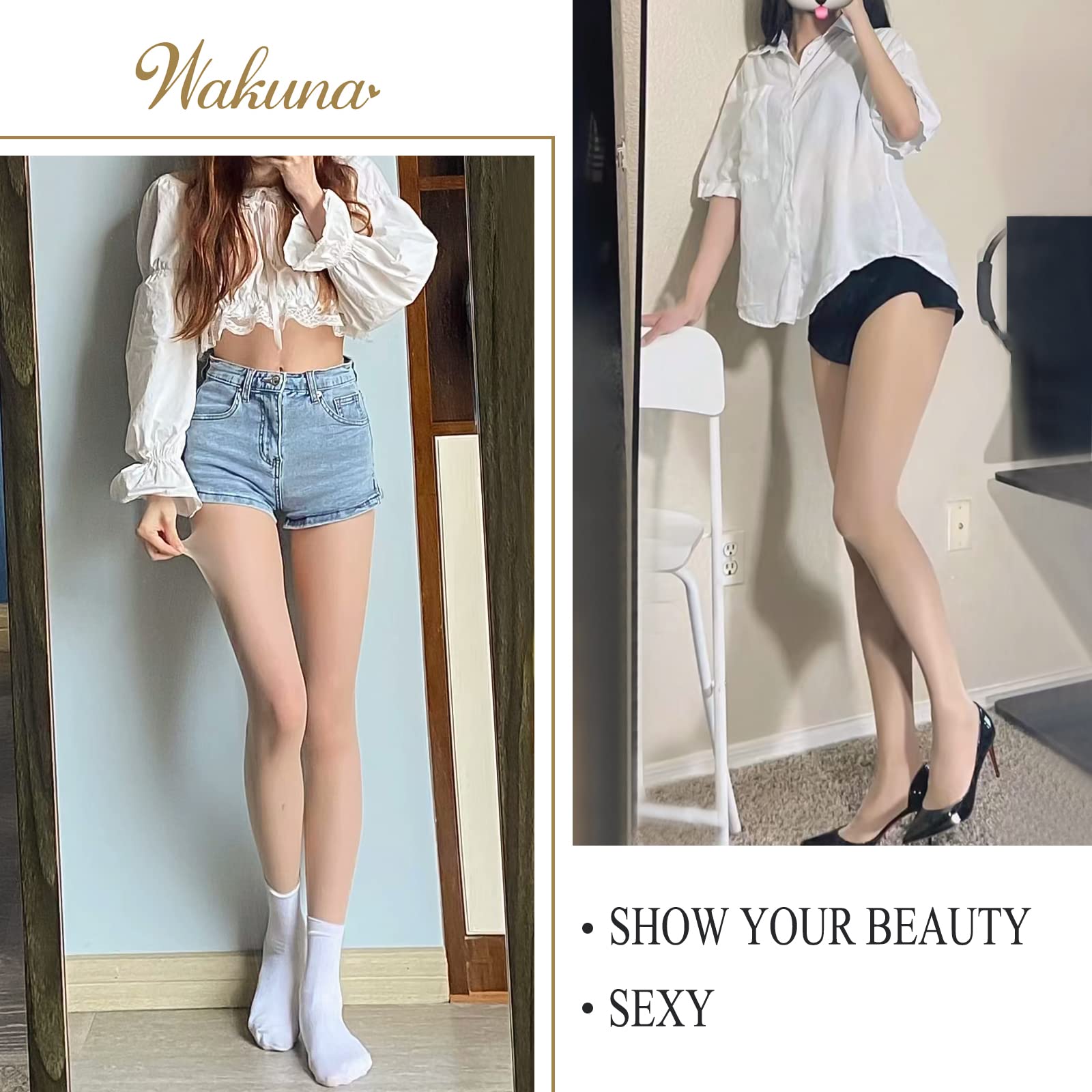 Sheer Tights for Women 20D - Invisible Reinforced Toes for Work & Daily Wear