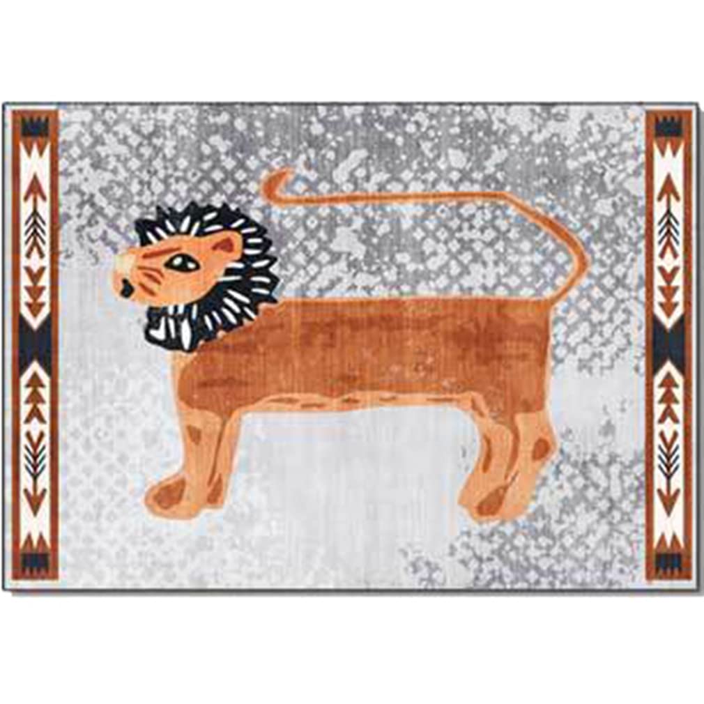 Vintage Abstract Art Area Rug - Soft Non-Slip Indoor/Outdoor Reptile Decor Carpet for Farmhouse, Bedroom, Living Room, Kitchen Runner - 3'x5' Grey - Perfect for Boho Home Decor & Courtyard Floor Mats
