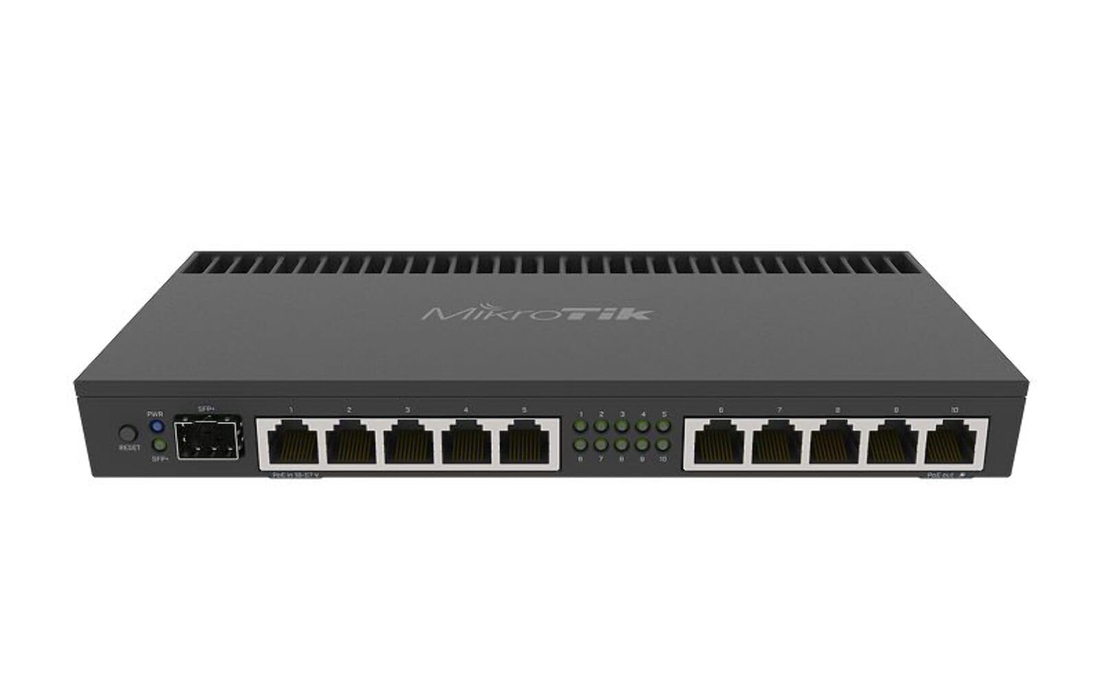 Mikrotik RB4011IGS+RM Gigabit Ethernet Router - 10-Port LAN, High-Speed Wired Network Router for Home & Office - Black | Ideal for Gaming, Streaming & Business Networks