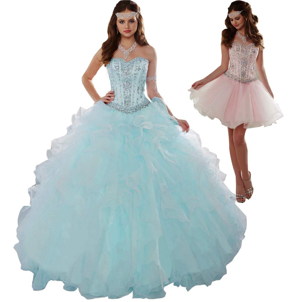 Elegant Plus Size Organza Quinceañera Dresses with Ruffle Details - Women's Prom Ball Gowns for Special Occasions | Perfect for Quinceañeras, Proms, Weddings & Formal Events