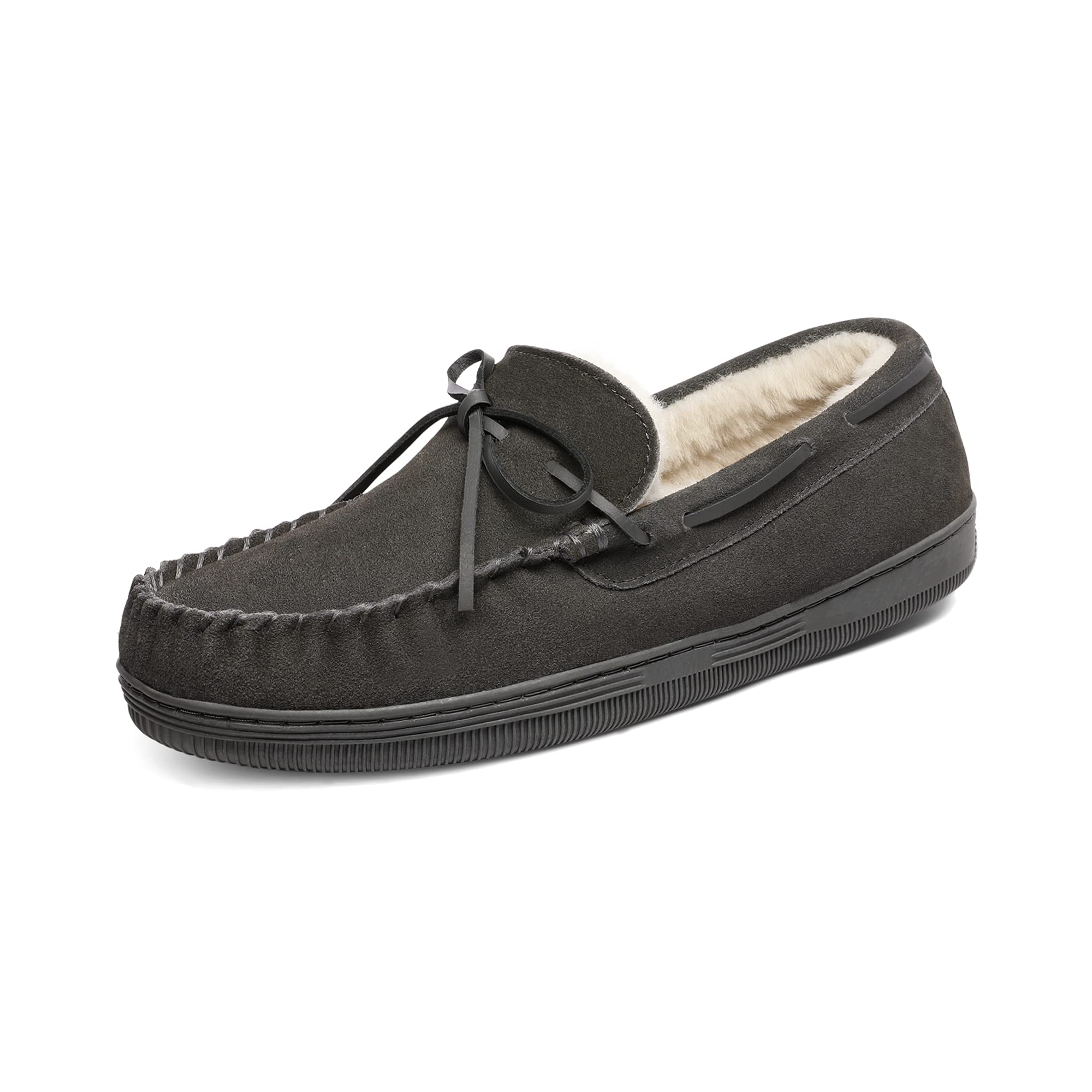 DREAM PAIRS Men's Moccasin Slippers - Soft Fuzzy Plush House Shoes with Fleece Lining for Indoor & Outdoor Wear - Comfortable Loafers for Home, Office, and Travel