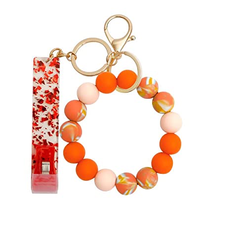 Silicone Beaded Acrylic ATM Card Keychain for Women - Credit Card Grabber with Long Nails, Card Puller Keychain Wristlet - Perfect for Easy ATM Access, Key Organization & Stylish Everyday Carry
