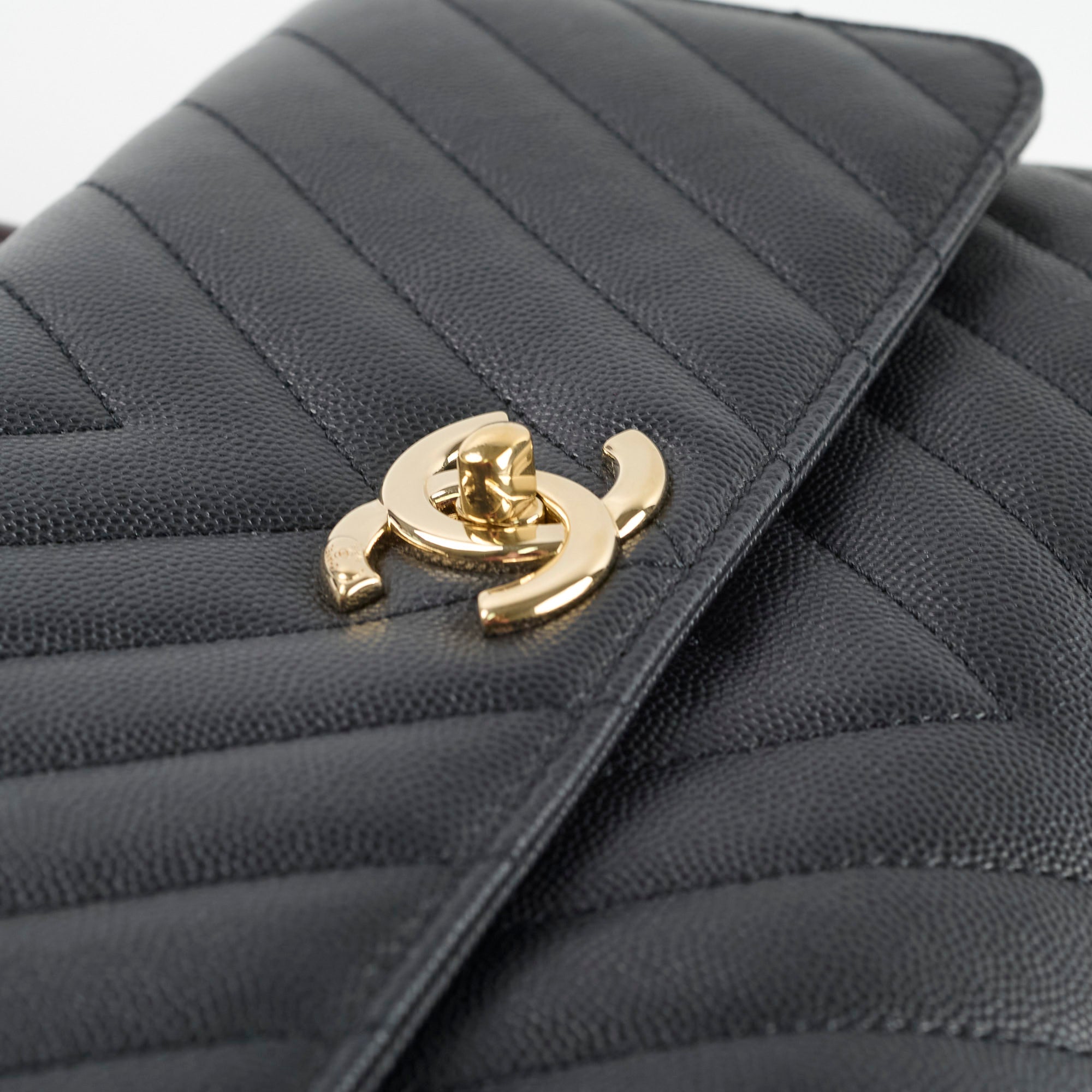 Chanel Medium Coco Handle Bag - Black Chevron Leather with Lizard Top Handle | Luxury Designer Handbag for Women, Perfect for Work, Parties & Special Occasions