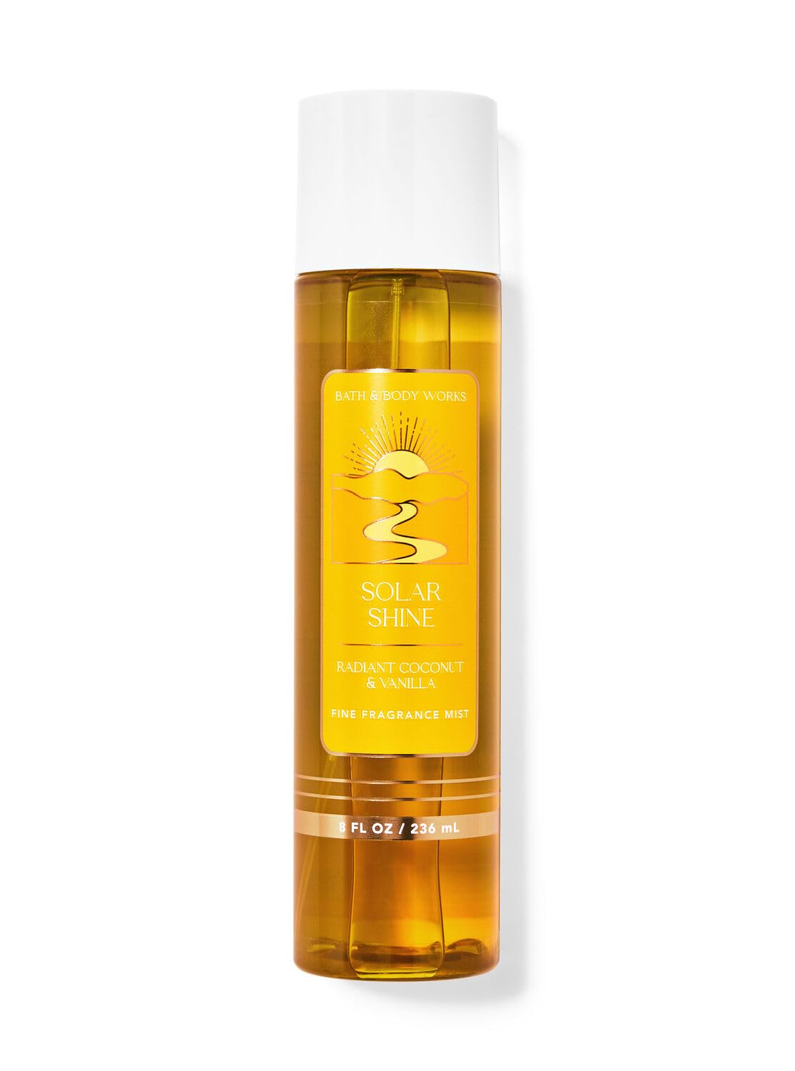 Bath & Body Works Solar Shine Fine Fragrance Body Spray Mist 8 oz - Refreshing Summer Scent for Women, Daily Use & Outdoor Activities