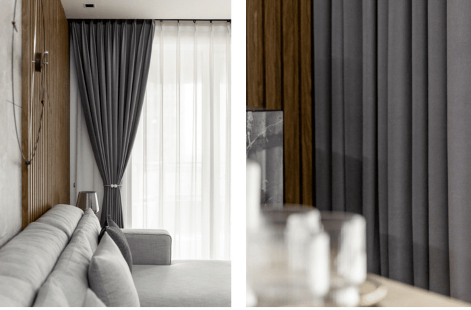 Luxury Velvet Curtains for Living Room - Soft Plush Gray Blackout Drapes for Bedroom & Home Decor - Noise Reducing Thermal Insulated Window Treatments