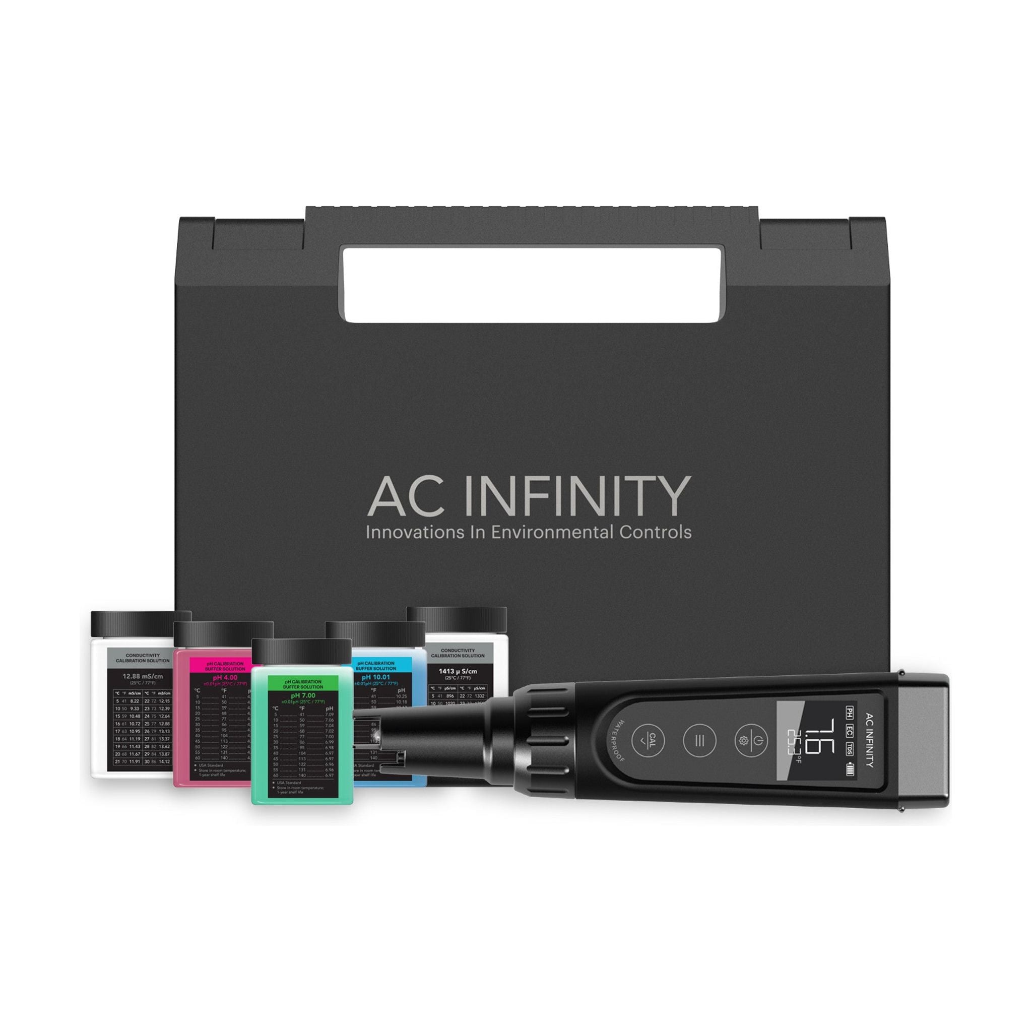 AC Infinity Hydroponic Meter PRO Kit - Digital pH & EC Tester for Indoor Plants, Hydroponics, Aquaponics - Perfect for Grow Tents, Greenhouses & Home Gardening