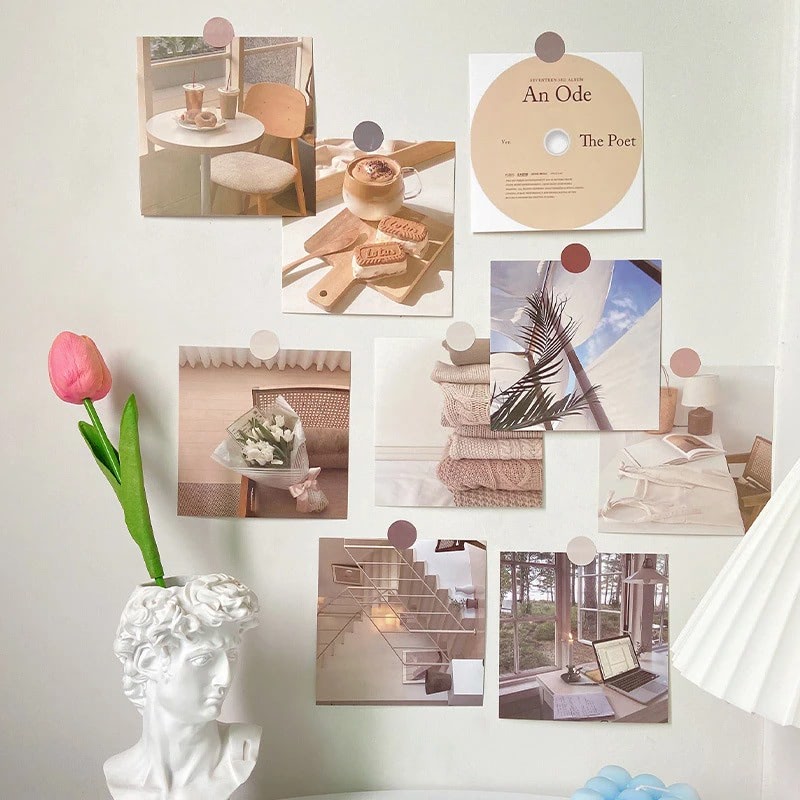 Minimalist Morning Routine Wall Collage - Inspirational Daily Motivation Decor for Bedroom, Office & Home - Perfect for Self-Care Spaces & Productivity Areas