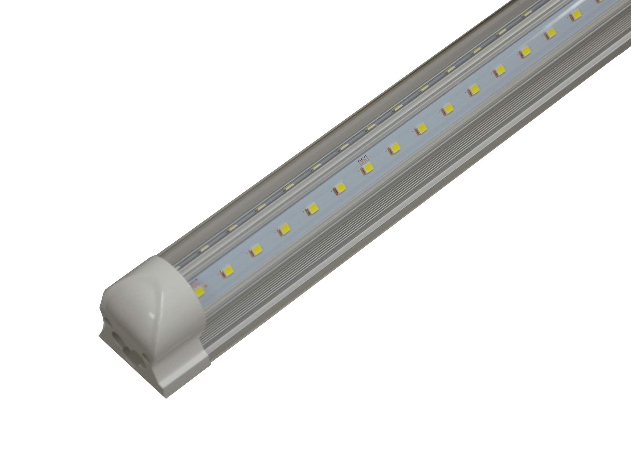 10-Pack T8 Integrated 5ft 40W V-Shaped LED Tube Lights - 5000K Daylight, 270° Viewing Angle, Clear Lens, Plug & Play - Perfect for Commercial Freezers, Coolers & Refrigerated Display Cases