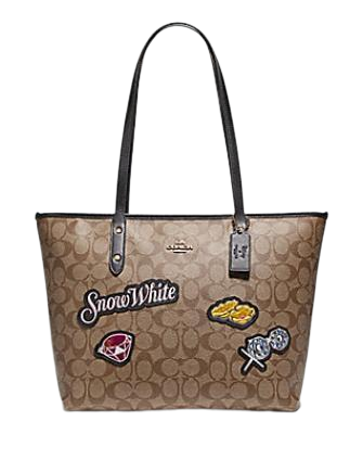 Coach Disney X City Zip Tote Bag - Signature Canvas with Snow White Design - Perfect for Work, Travel & Disney-Themed Outfits