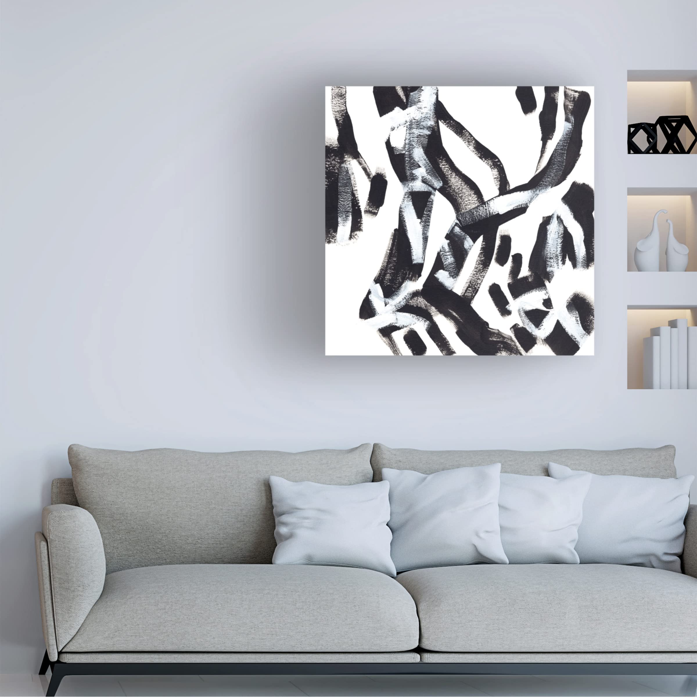 Trademark Fine Art 'Onyx Code IV' Abstract Canvas Painting by June Erica Vess - Modern Wall Art for Living Room, Bedroom & Office Decor
