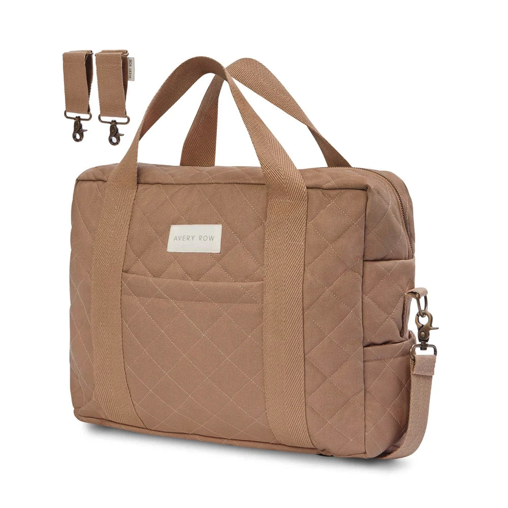 Avery Row Diaper Bag Backpack - Stylish & Spacious Baby Essentials Organizer for Moms | Perfect for Travel, Daycare & On-the-Go Parenting (Latte)