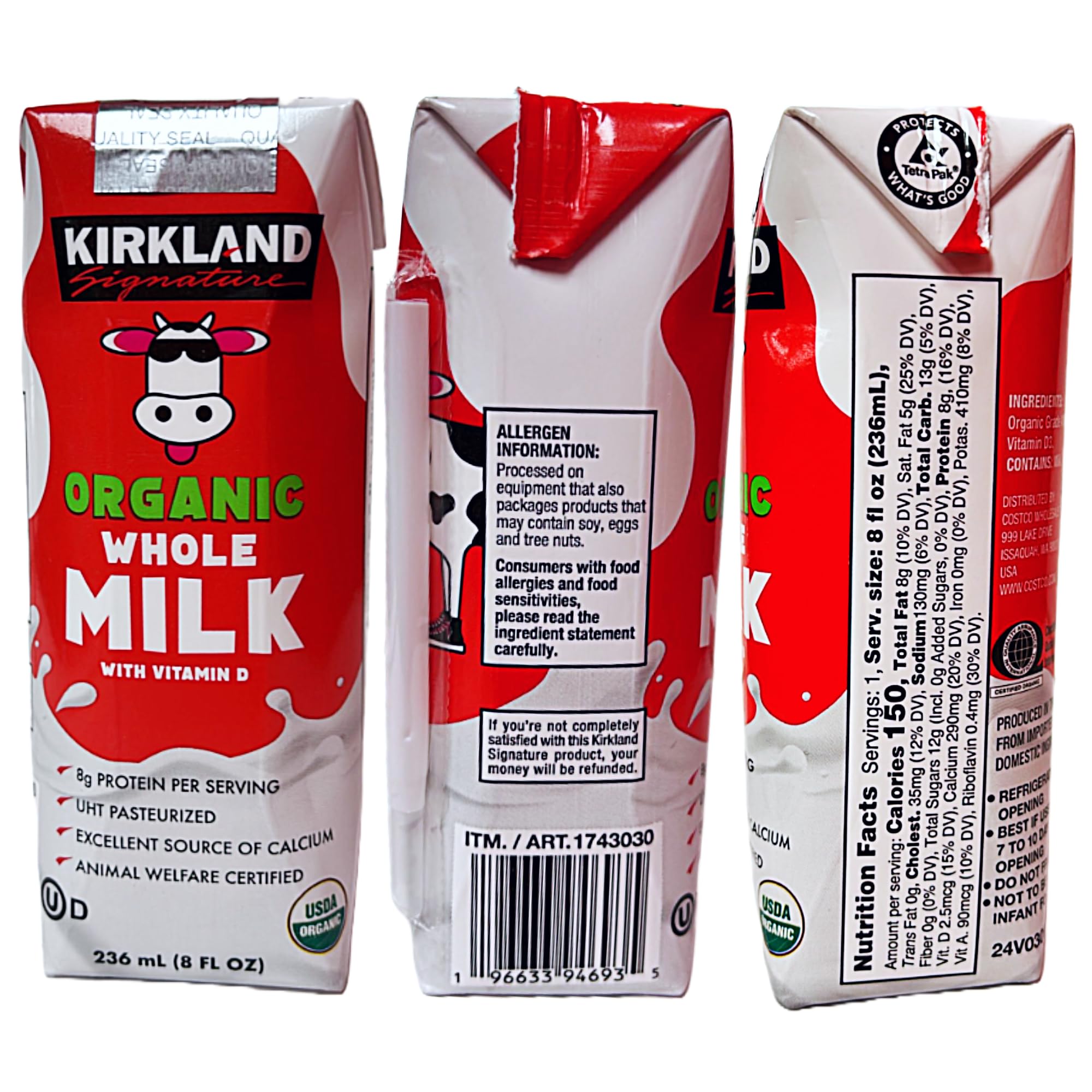 Organic Whole Milk from Grass-Fed Cows | Shelf-Stable Single-Serve Milk with Straws | 8.0 Fl oz (Pack of 18) | Perfect for School Lunches, Camping, Emergency Kits & On-the-Go Nutrition | Elegantly Packaged in BETRULIGHT Branded Box