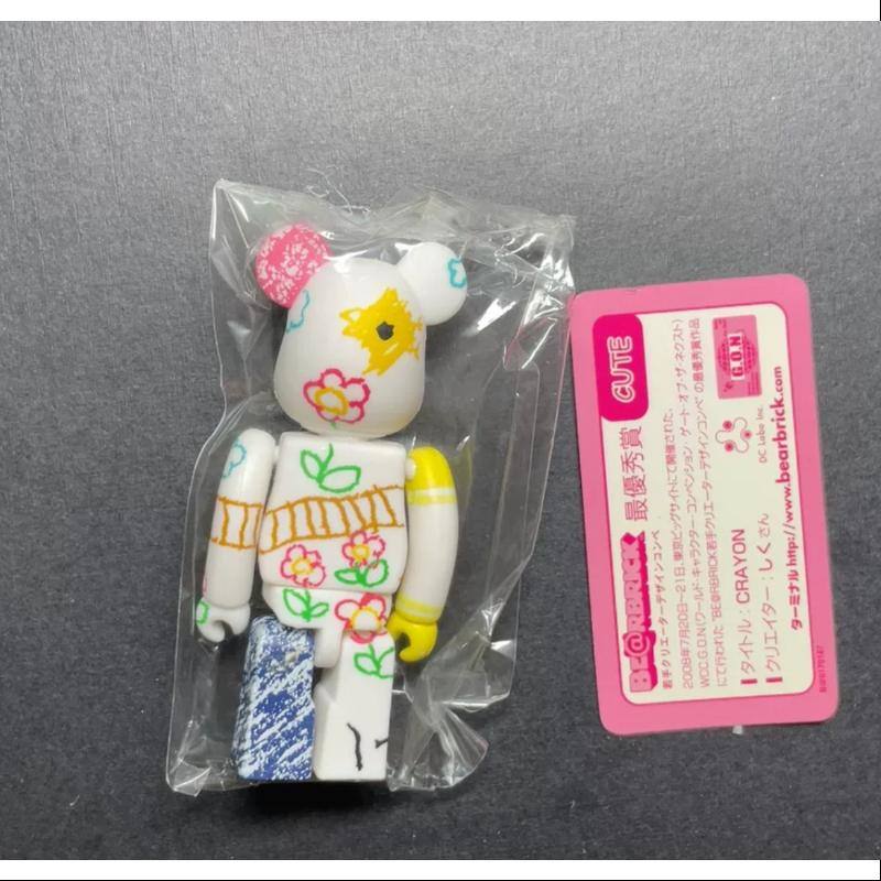 Bearbrick Series 17 CUTE CRAYON 100% Collectible Vinyl Art Toy - Perfect for Display, Gifts & Anime Collections