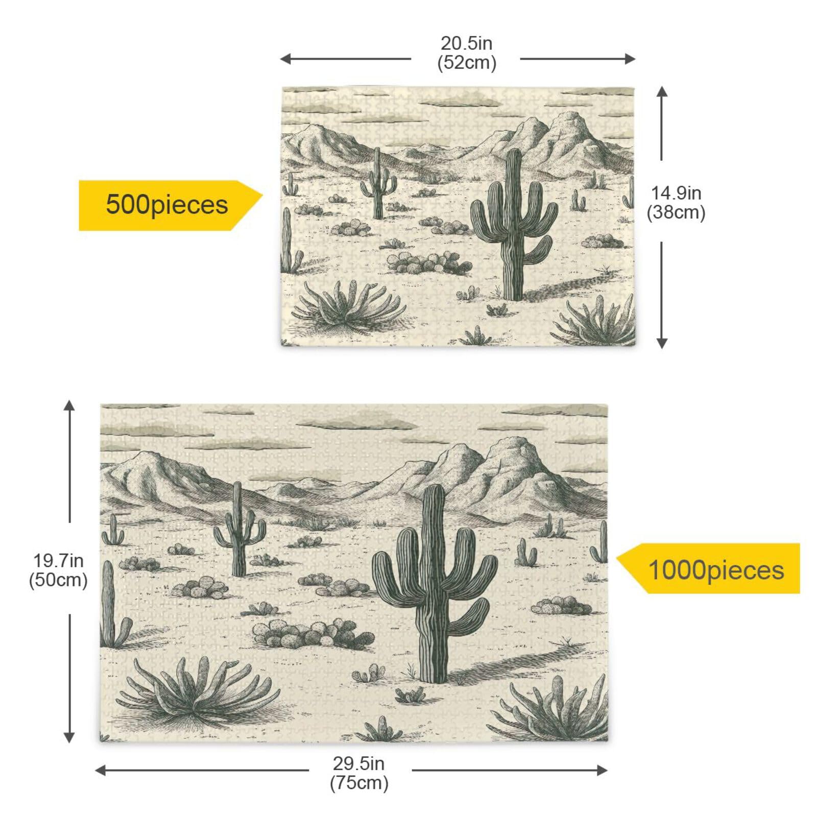 500-Piece Wooden Desert Landscape Jigsaw Puzzle for Kids & Adults - Educational Puzzle Game, Home Decor Gift for Nature Lovers (Perfect for Family Game Nights, Classroom Activities & Stress Relief)