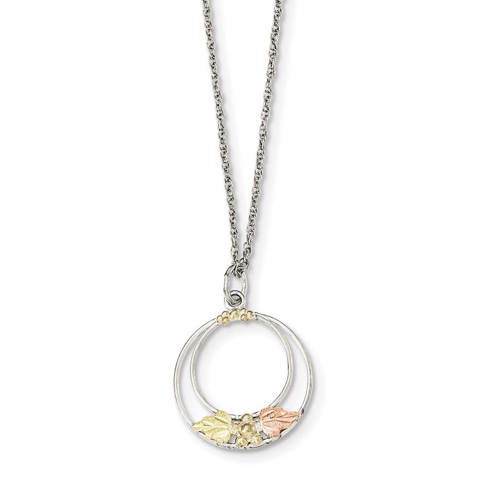 Sterling Silver & 12k Gold Circle Pendant Necklace for Women - Elegant Minimalist Jewelry Gift for Her - Perfect for Everyday Wear, Date Nights & Special Occasions