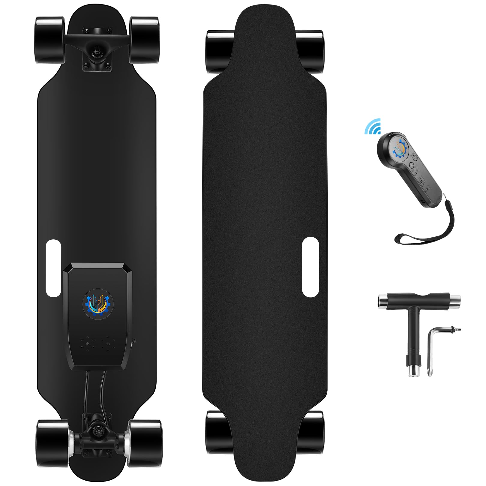 Caroma Electric Skateboard with Remote Control - 700W Brushless Motor Longboard for Adults & Teens - 18.6 MPH Max Speed & 12 Mile Range - 3 Speed Modes & Portable Design - Perfect for Commuting, Campus Travel & Outdoor Fun