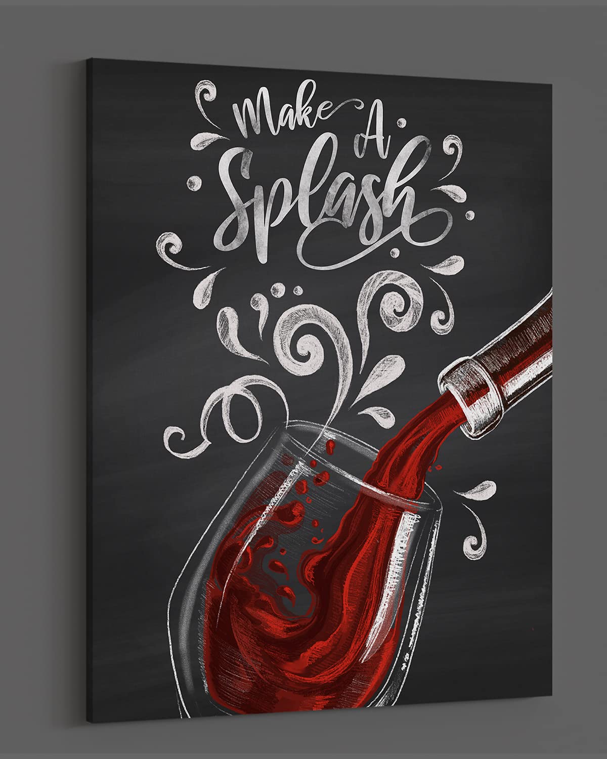 Govivo Wine Wall Art Canvas - 24x30 Ready to Hang Kitchen & Bar Decor - Perfect for Dining Rooms, Wine Cellars & Home Theaters