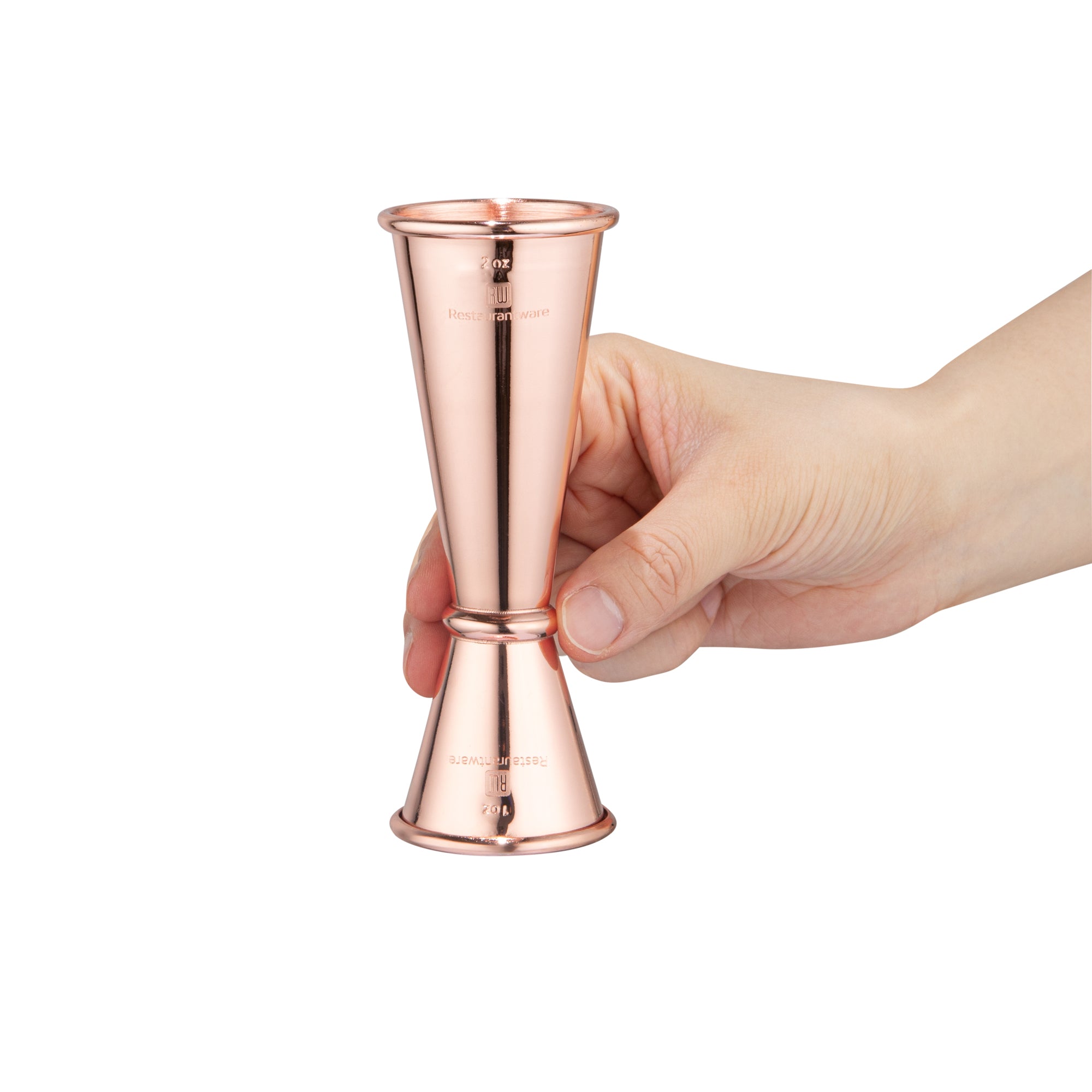 1 oz & 2 oz Copper Plated Stainless Steel Japanese Style Jigger - Professional Cocktail Measuring Cup for Bartenders & Home Mixologists - Perfect for Craft Cocktails, Mixology & Bar Tools Collection