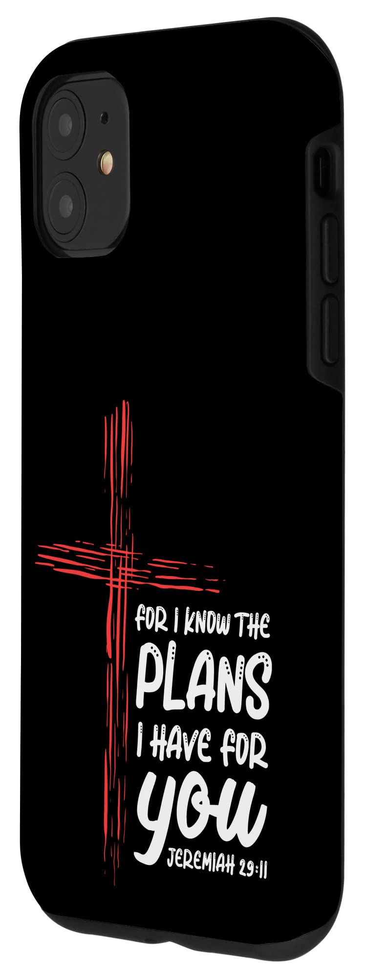 iPhone 11 Christian Phone Case with Cross Design - Bible Verse Jeremiah 29:11 - Religious Gift for Faith Protection & Daily Inspiration