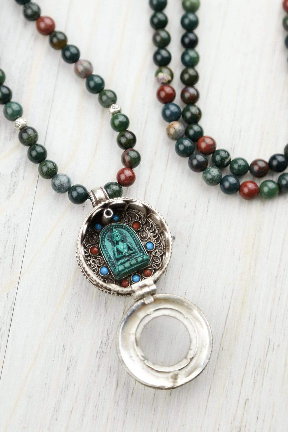 Authentic Amitabha Tibetan Gau Mala Buddhist Prayer Beads - 108 Count Meditation Necklace for Spiritual Practice, Yoga & Mindfulness