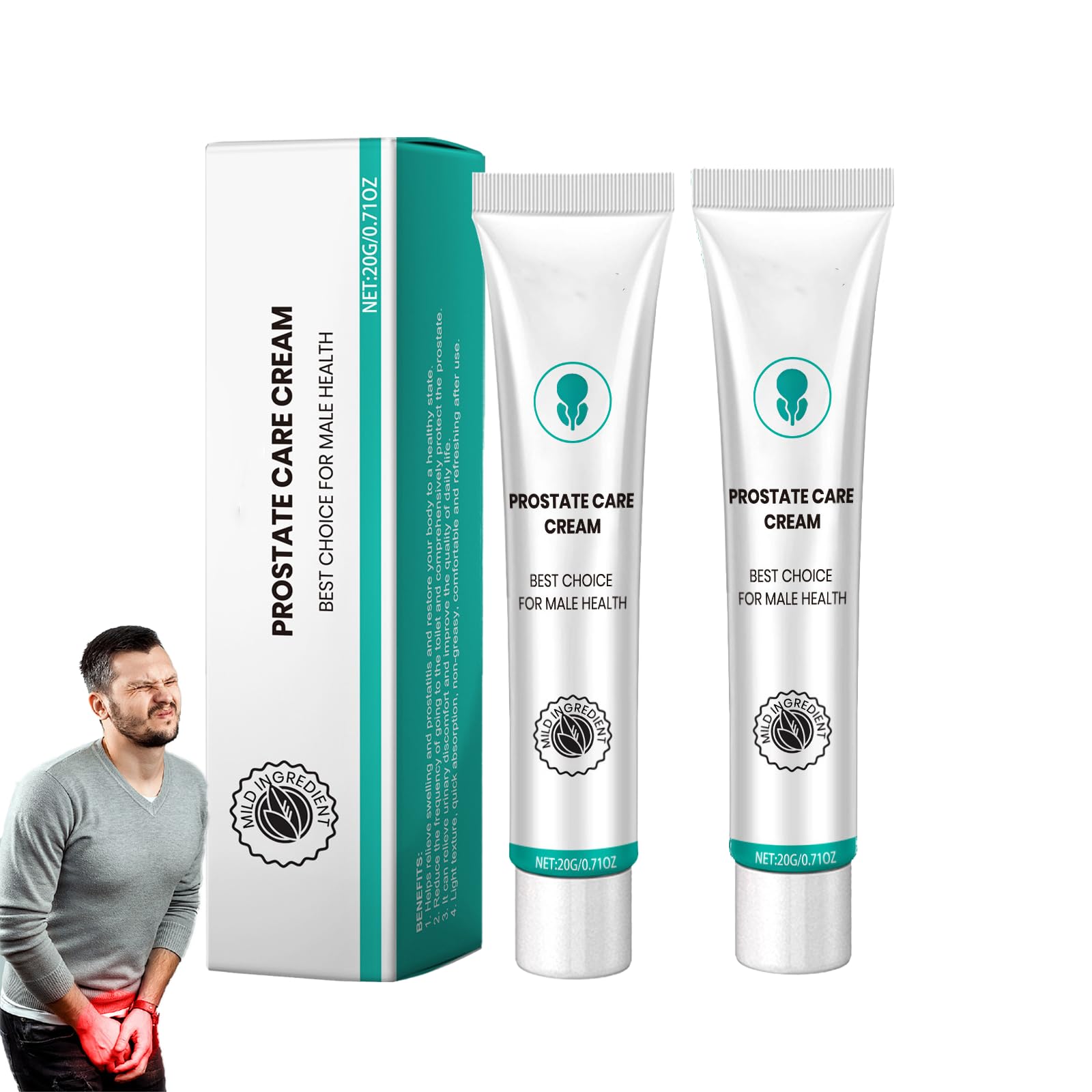 Best Prostate Relief & Enhance Cream for Men - Natural Treatment for Prostate Health & Wellness (2 Pack) - Ideal for Daily Use & Nighttime Comfort
