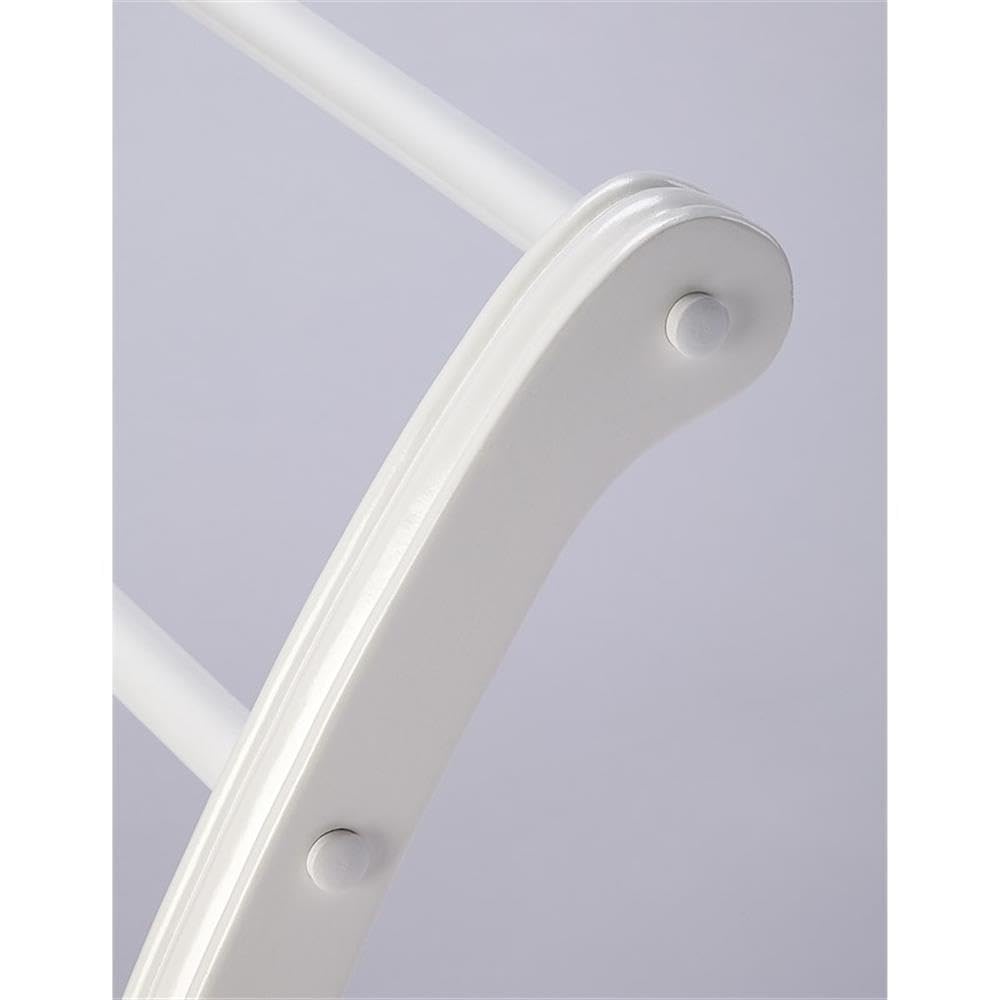 Premium White Beaumont Lane Mastercrafted Glossy Blanket Stand - Luxury Home Decor for Bedroom, Living Room & Guest Room