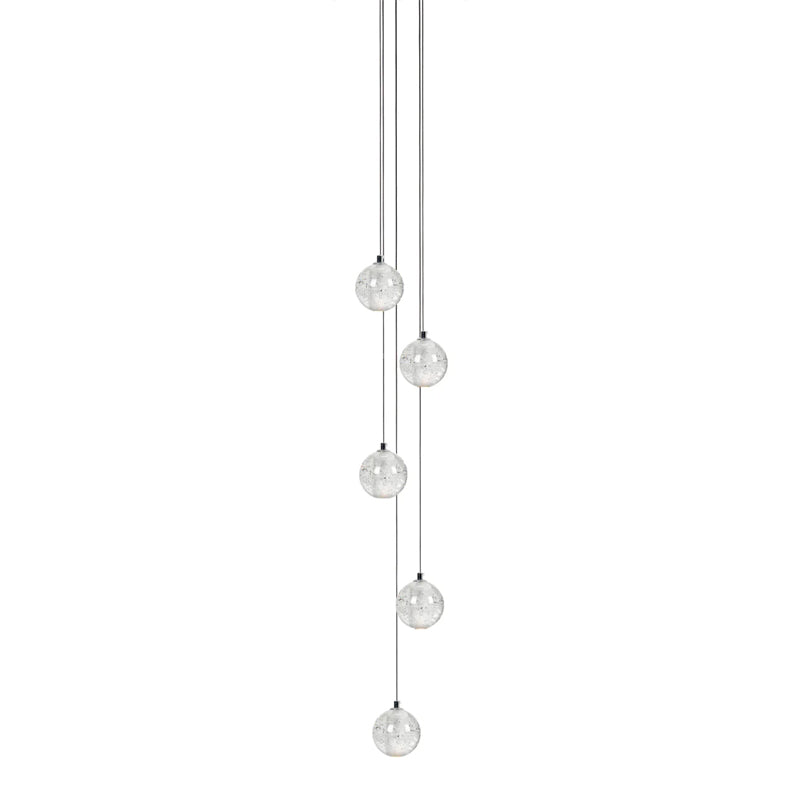 Elegant Ball Crystal Pendant Light - Modern Chandelier for Dining Room, Bedroom & Living Room Decor - Dimmable LED Hanging Light Fixture
