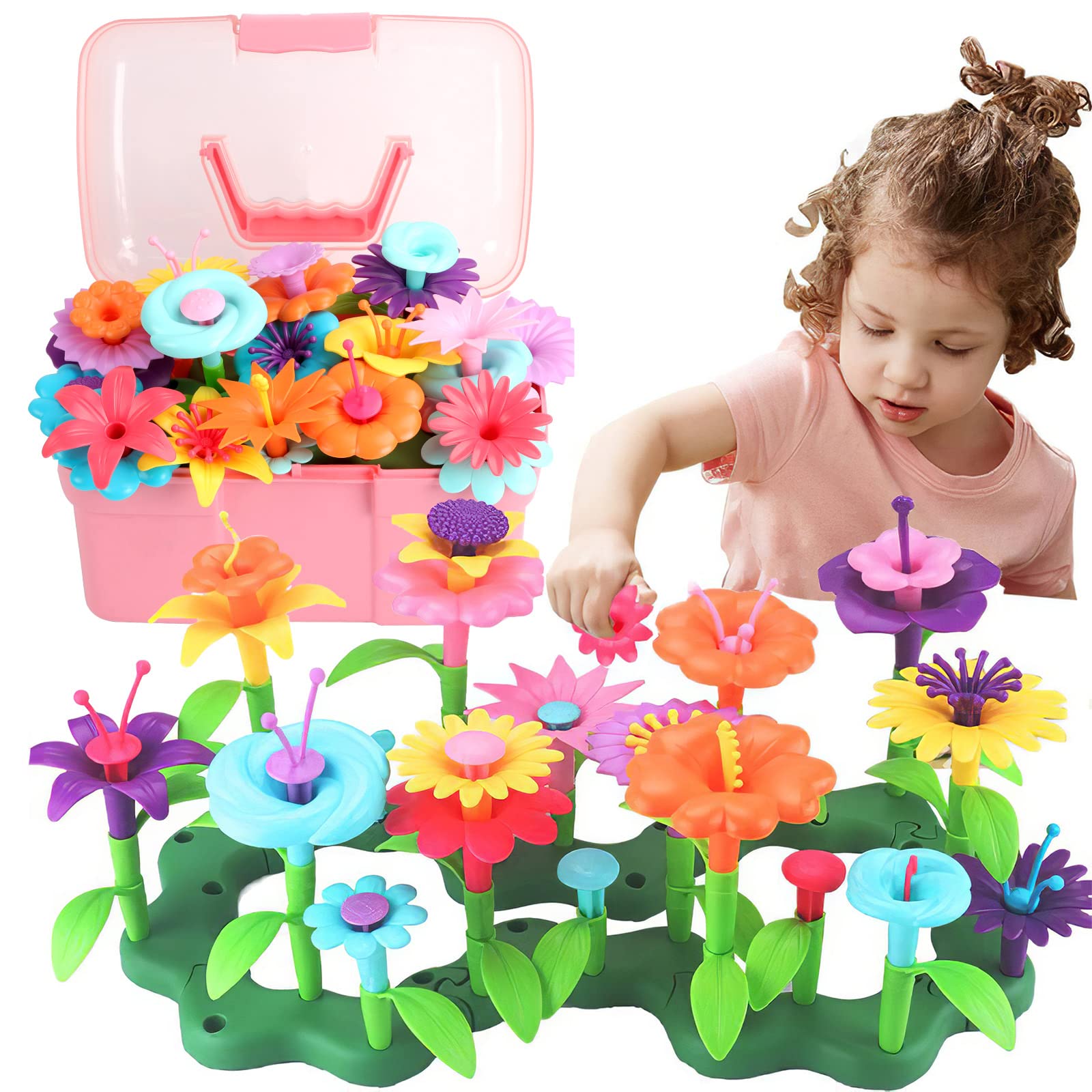 **CENOVE STEM Flower Garden Building Toy for Kids Ages 3-7 - Educational Preschool Activity with Carry Box - Perfect for Indoor Play, Birthday Gifts & Early Learning Development**