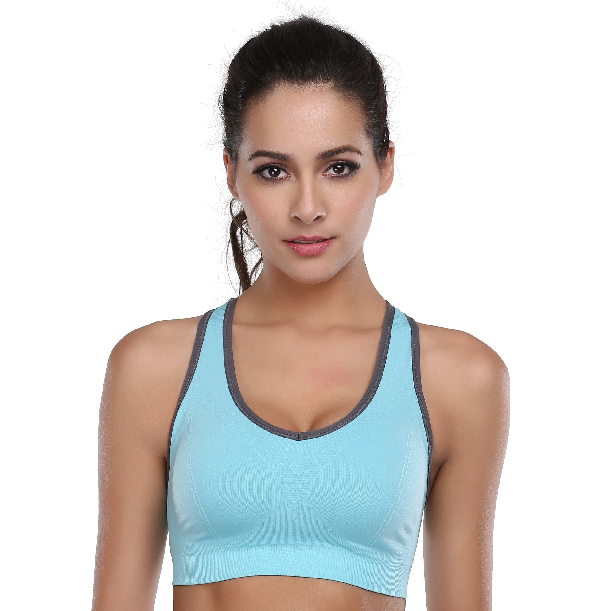 High Impact Women's Seamless Racerback Sports Bra - Supportive Workout Top for Yoga, Gym & Fitness Training | Perfect for Running, HIIT & Active Lifestyles