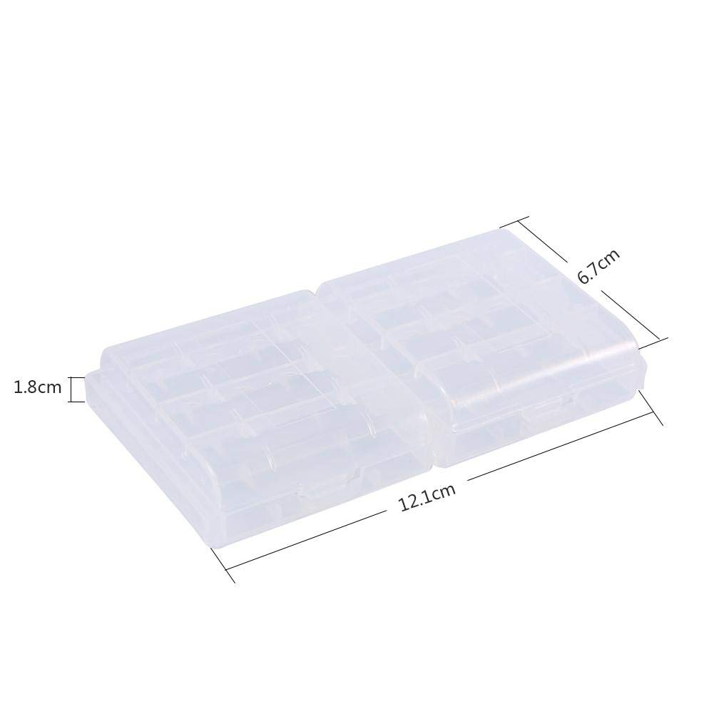 10Pcs Transparent AA AAA Battery Organizer Storage Box - Hard Insulative Battery Holder Container for Travel, Camping, Hiking & Office Use (Batteries Not Included) - Perfect for Organizing Batteries at Home, in Vehicles or Emergency Kits