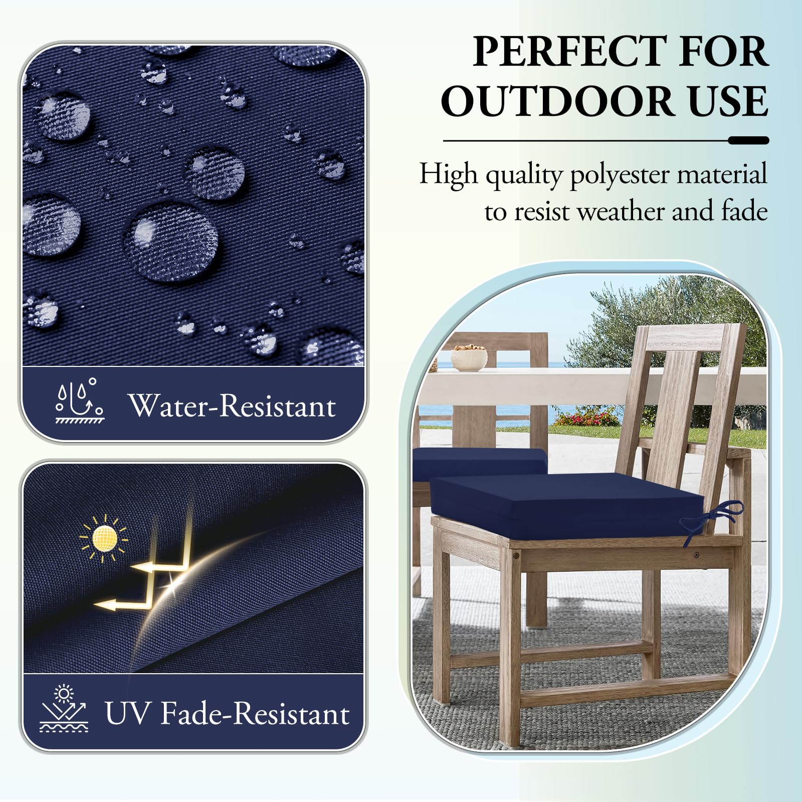 Waterproof Outdoor Chair Cushions Set of 4 - 18.5