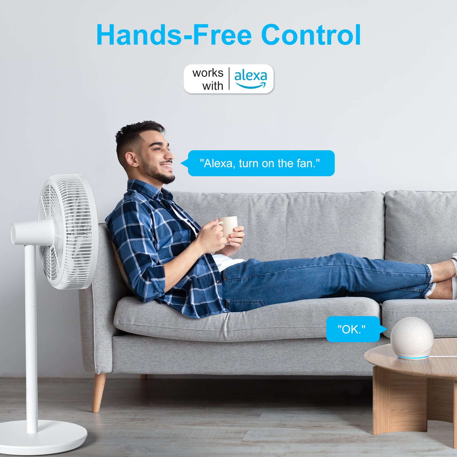 EIGHTREE Smart Plug Compatible with Alexa - WiFi Outlet with Voice Control, Timer Function, 10A/1200W, White - Perfect for Home Automation & Smart Lighting Control