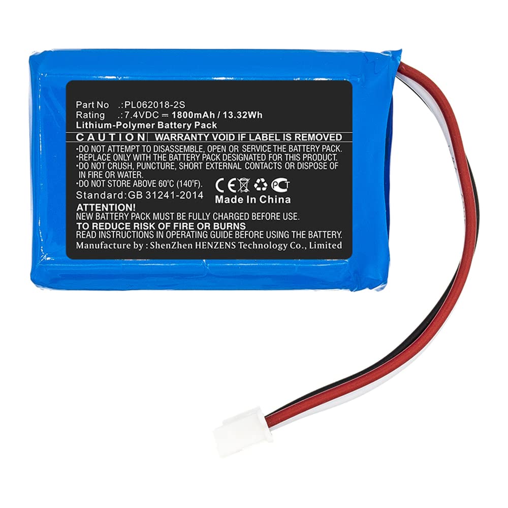 Synergy Digital Vacuum Cleaner Battery - 7.4V 1800mAh Li-Polymer Replacement for Sichler PL062018-2S | High Capacity & Long Lasting | Perfect for Home Cleaning, Car Detailing & Pet Hair Removal